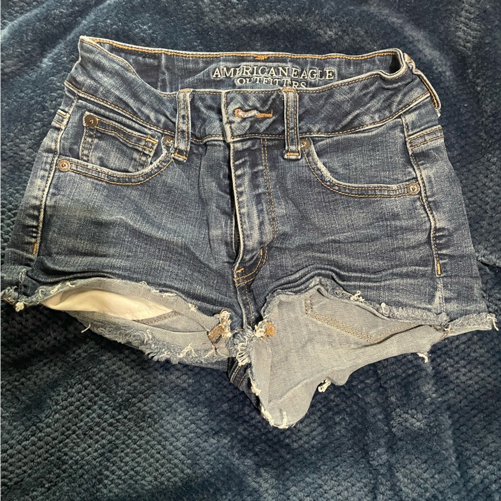 American Eagle Distressed Blue Jean Shorts